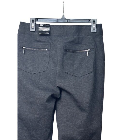 INC International Concepts High Rise Straight Ponte Pants, Dark Heather Gray, M - Picture 5 of 14